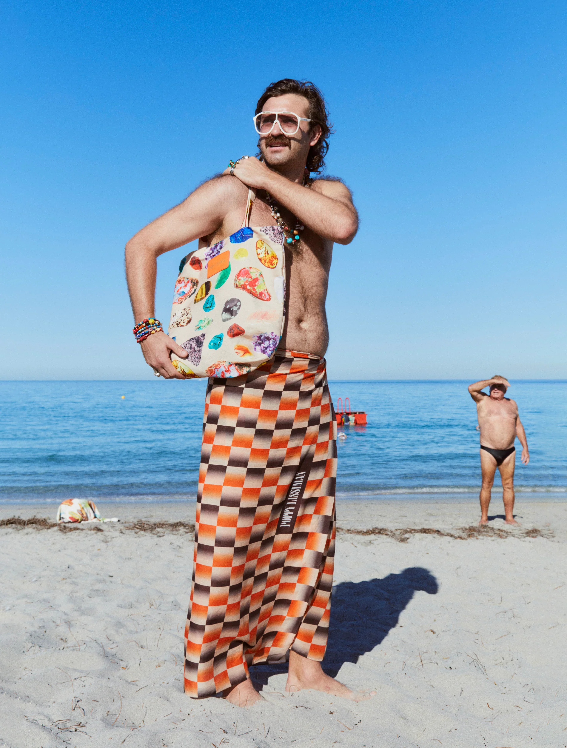 Check M8 Orange Sarong - Image 4