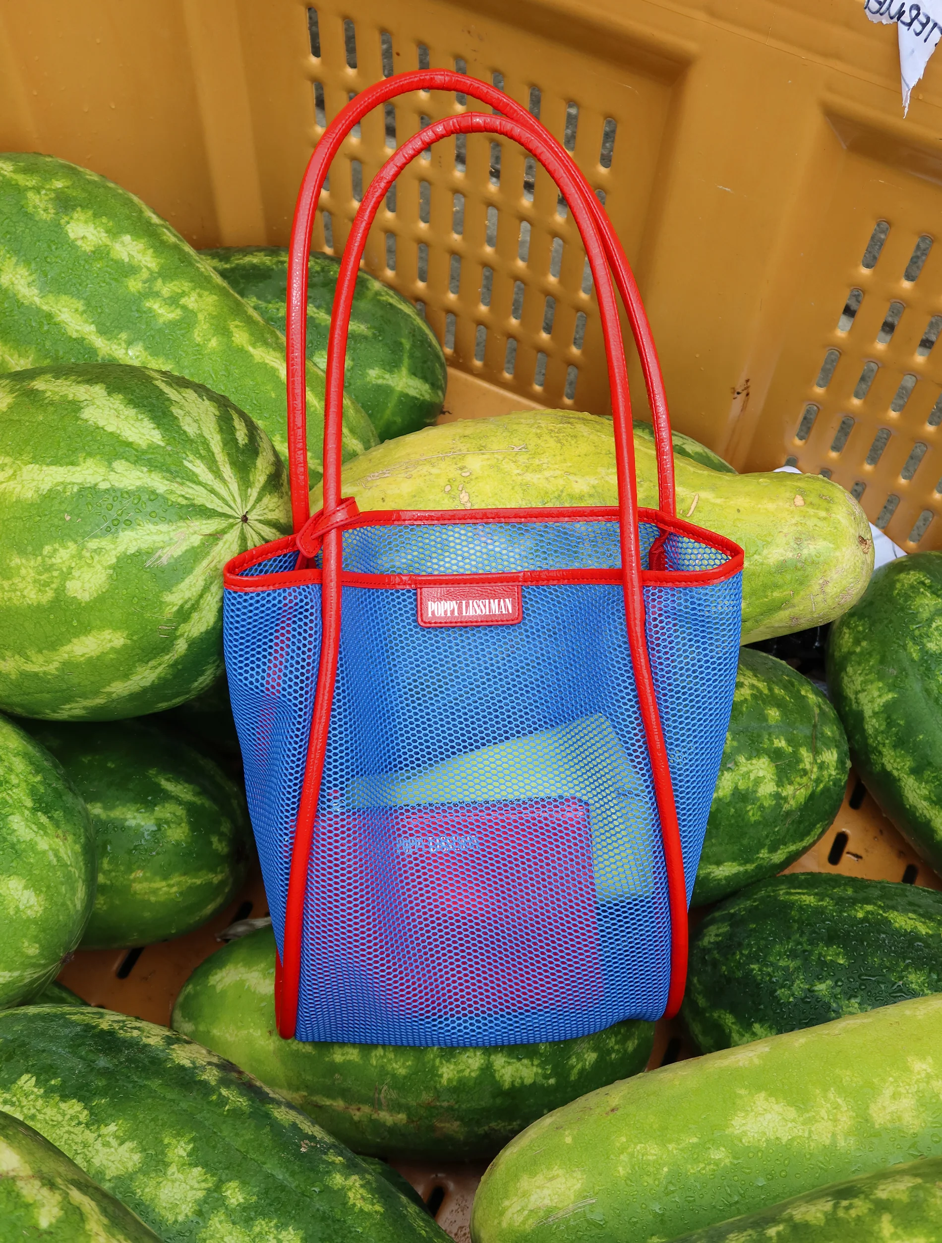 Nana Net Tote - Blue / Cherry - Image 5