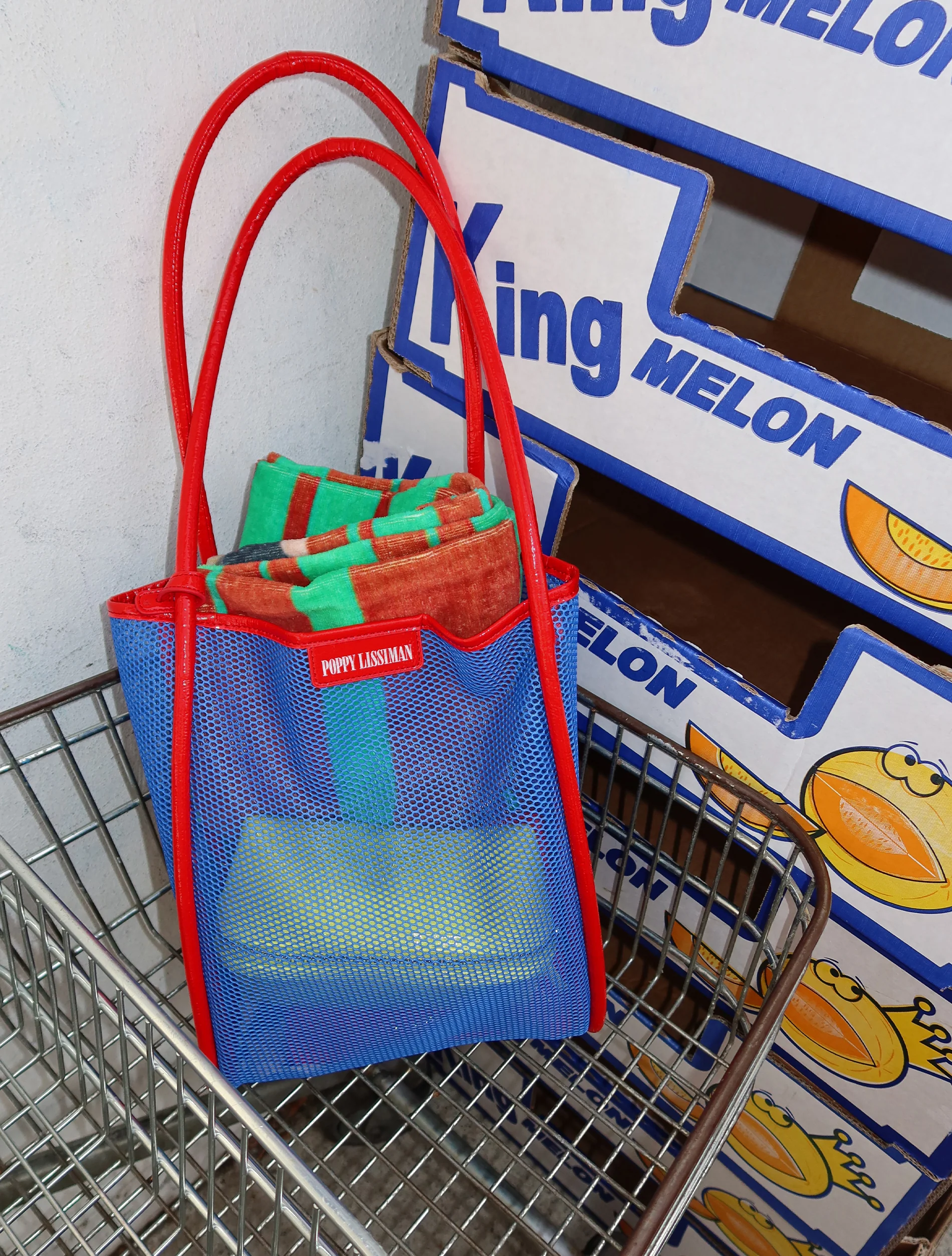Nana Net Tote - Blue / Cherry - Image 7