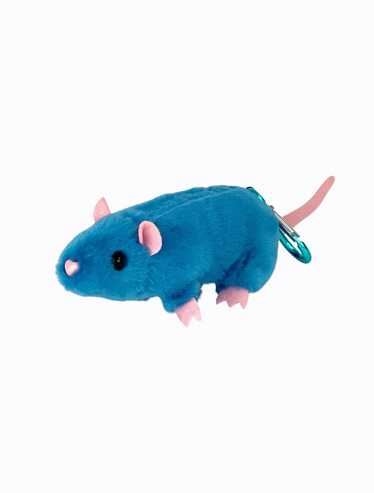 Plush Rat Charm - Blue - Image 3