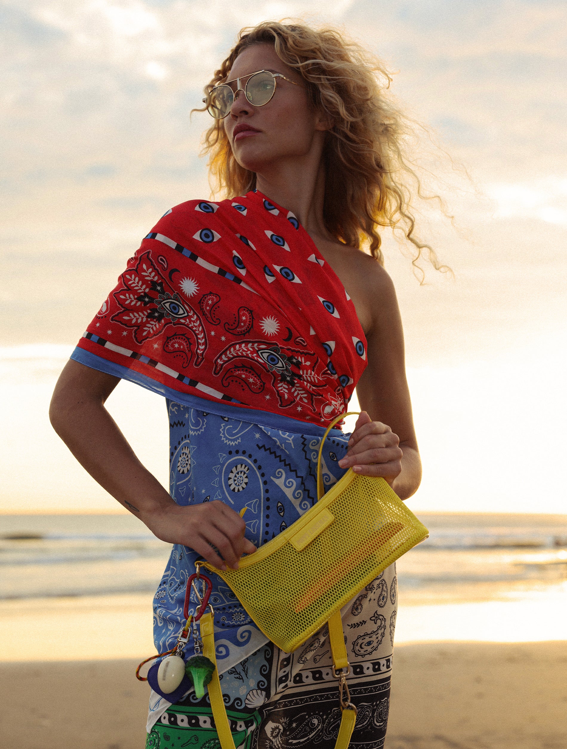 Red Blue Bandana Sarong - Image 7