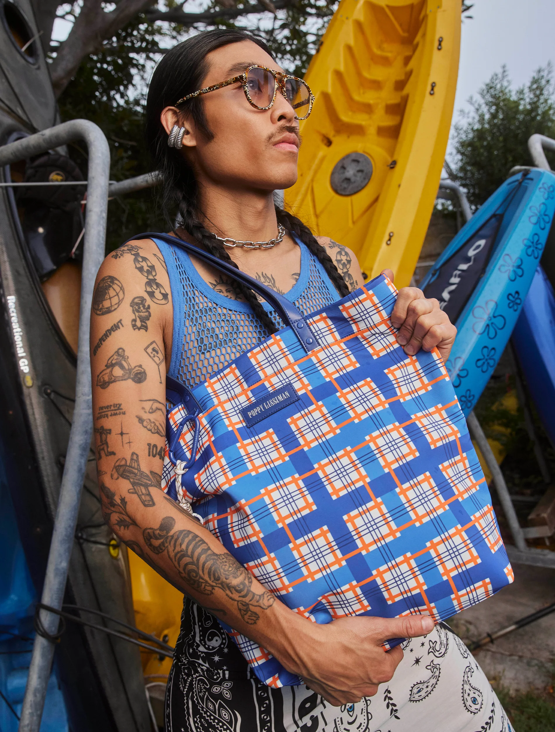 Tarnation Tote - Blue Tartan - Image 5